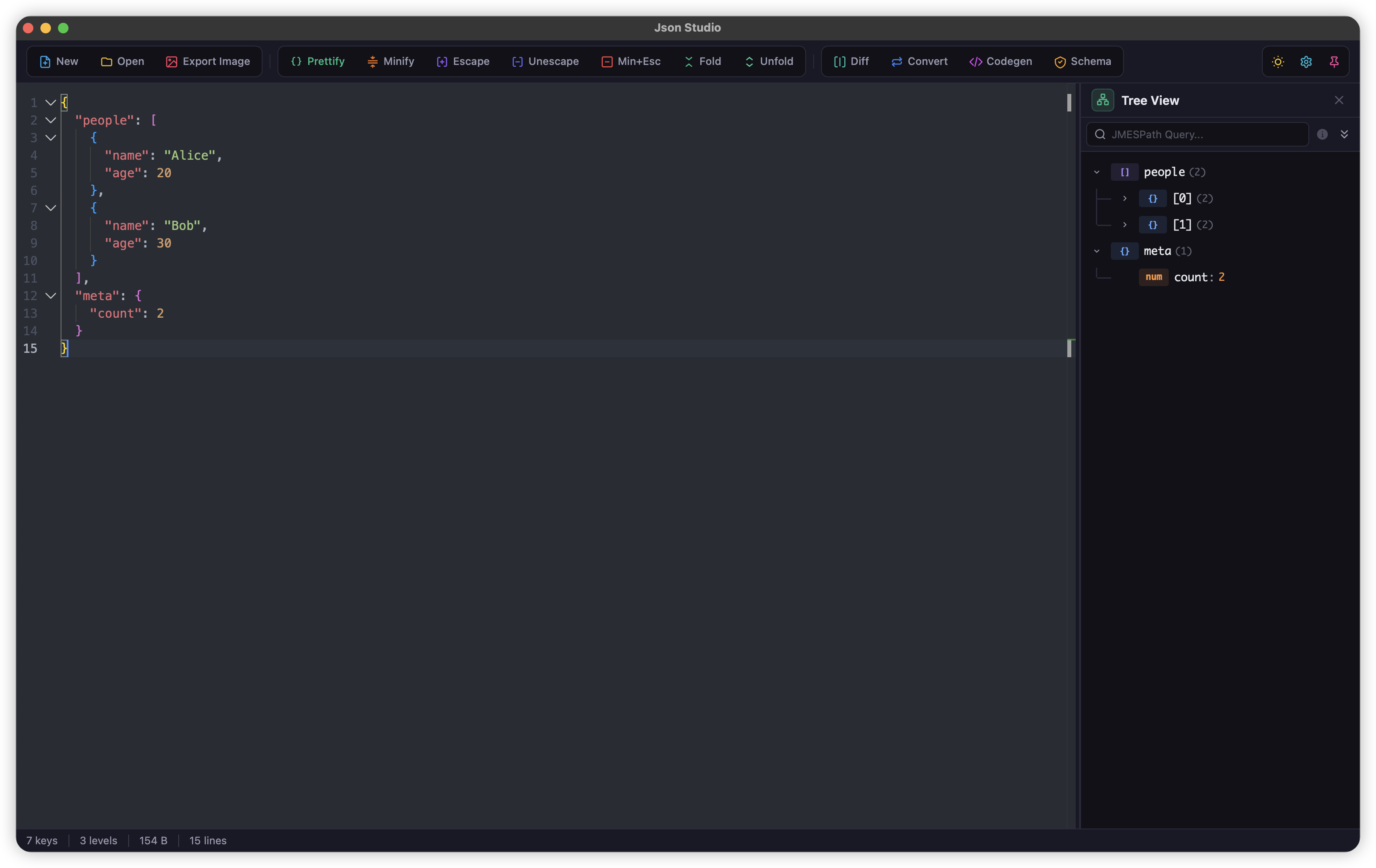 JsonStudio Screenshot